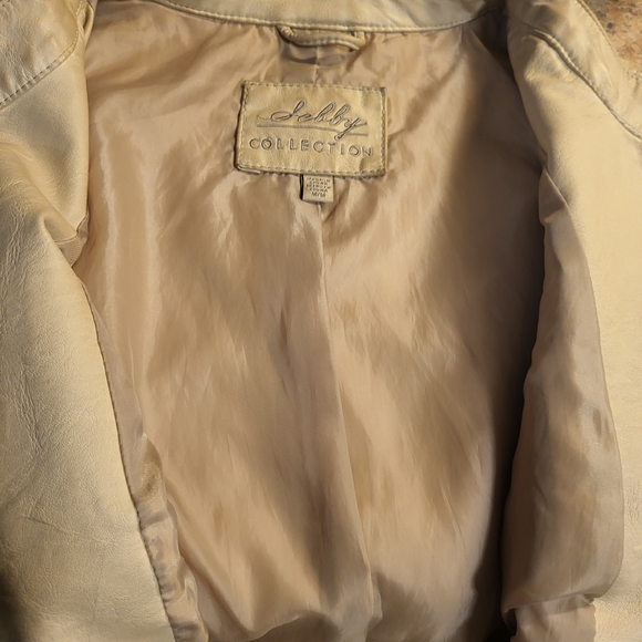 Sebby Lightweight Taupe Faux Leather Moto Jacket sz M - Picture 5 of 7